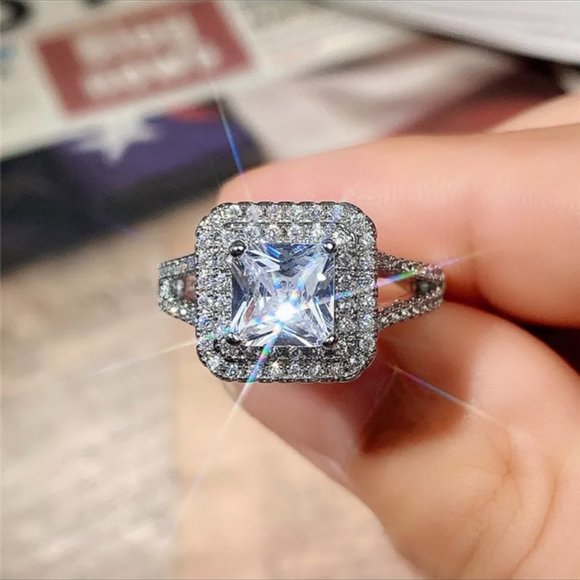 Jewelry - New Princess Luxury 925 Silver Diamond Ring